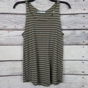 Maurices Olive Green Striped Sleeveless Top L